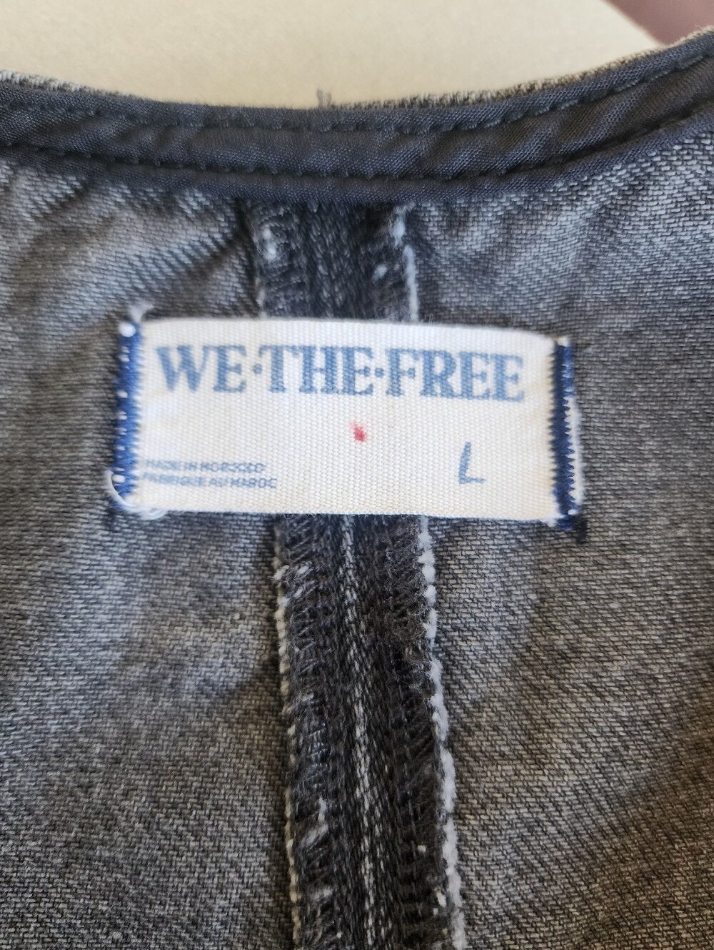 Free People High Roller Denim Jumpsuit Harem Baggy Mineral Black Size L - Picture 9 of 12